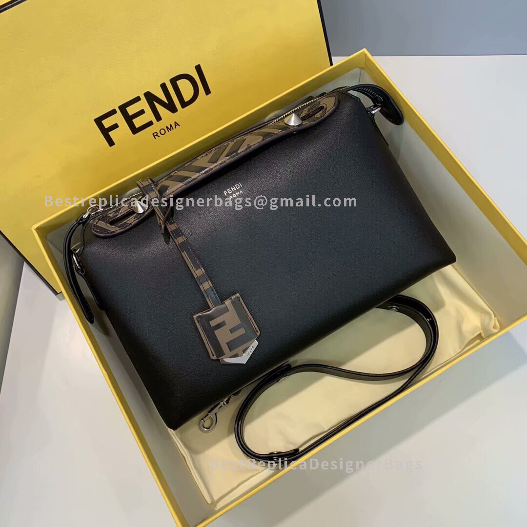 Fendi By The Way Medium Black Leather Boston Bag 1150